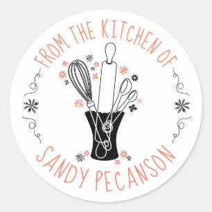 Sticker Rond vase à ustensiles de cuisson de la cuisine des