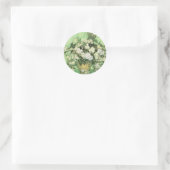 Sticker Rond Vase avec Roses - Van Gogh (Sac)