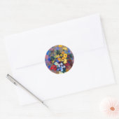 Sticker Rond Vase blanc avec fleurs Odilon Redon (Enveloppe)