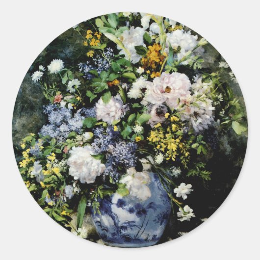 Sticker Rond Vase de fleurs (Devant)