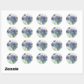 Sticker Rond Vase de fleurs avec iris par Vincent van Gogh (Feuille)