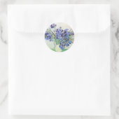Sticker Rond Vase de fleurs avec iris par Vincent van Gogh (Sac)