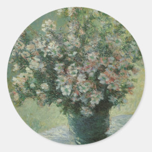 Sticker Rond Vase de fleurs par Claude Monet