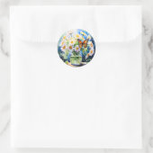 Sticker Rond Vase de marguerites joli floral (Sac)