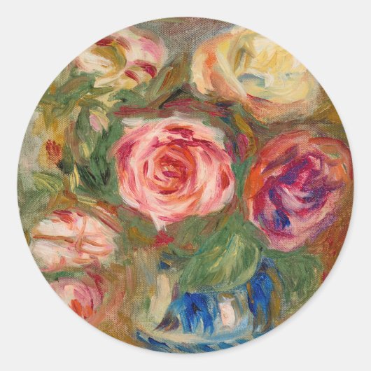 Sticker Rond Vase de Rose | Renoir (Devant)