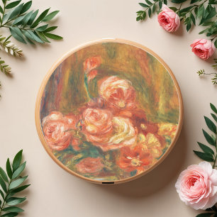 Sticker Rond Vase de Roses par Auguste Renoir Art