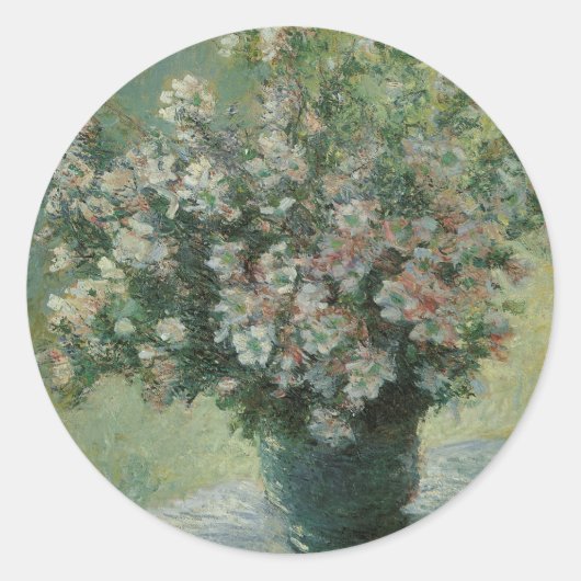 Sticker Rond Vase des fleurs de Claude Monet (Devant)