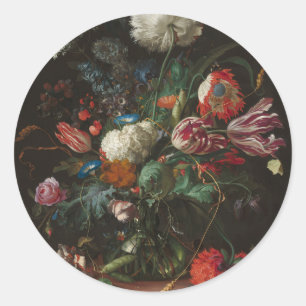 Sticker Rond Vase des fleurs - Jan Davidsz. de Heem