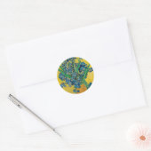Sticker Rond Vase Van Gogh avec Iris Classic Impressionnisme (Enveloppe)