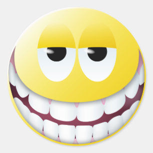 Sticker Rond Vaste visage souriant