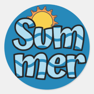 Sticker Rond Vastes typographie estivale tropicale