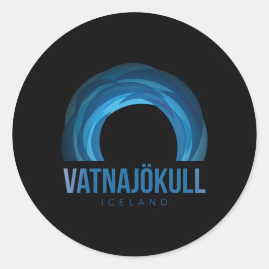 Sticker Rond Vatnajã Glacier Kull Islande (Devant)