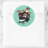 Sticker Rond Vautours du Nouveau Monde (Sac)