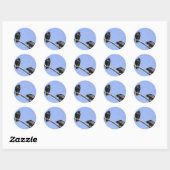 Sticker Rond Vautours noirs (Feuille)