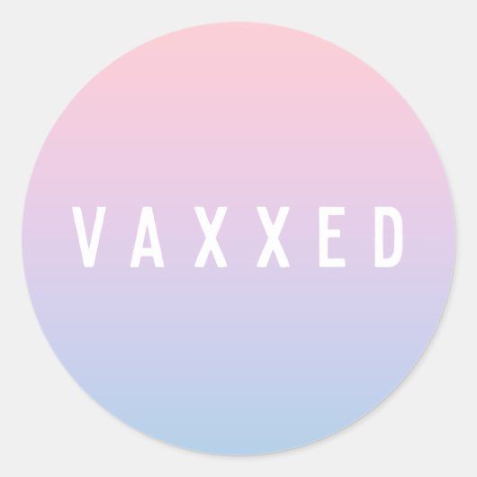 Sticker Rond Vaxxed | Pastel Gradient Covid-19 Vacciné (Devant)
