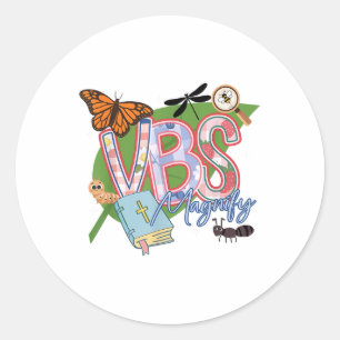 Sticker Rond Vbs 2025 Insectes les Plus Petits Agrandis Psaume