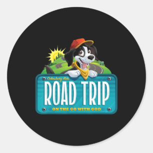 Sticker Rond VBS En route avec Dieu pour célébrer les enfants e