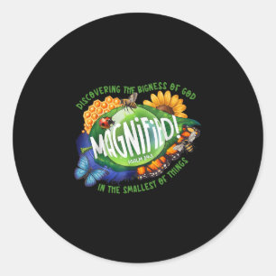 Sticker Rond VBS Magnifié 2025 Découvrir la grandeur de Dieu 