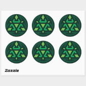 Sticker Rond Vecteur Bouclier triangulaire T7 - Vert (Feuille)