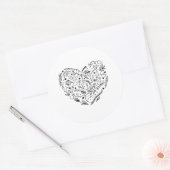 Sticker Rond Vector heart Floral Doodle Saint Valentin cadeau (Enveloppe)