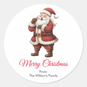 Sticker Rond Vector Santa Claus