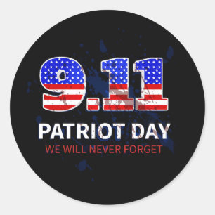 Sticker Rond Vector usa patriot day