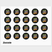 Sticker Rond Vegan Bodybuilder Weightlifter Gorilla (Feuille)