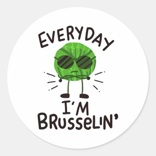 Sticker Rond Vegan Brussels Sprouts (Devant)