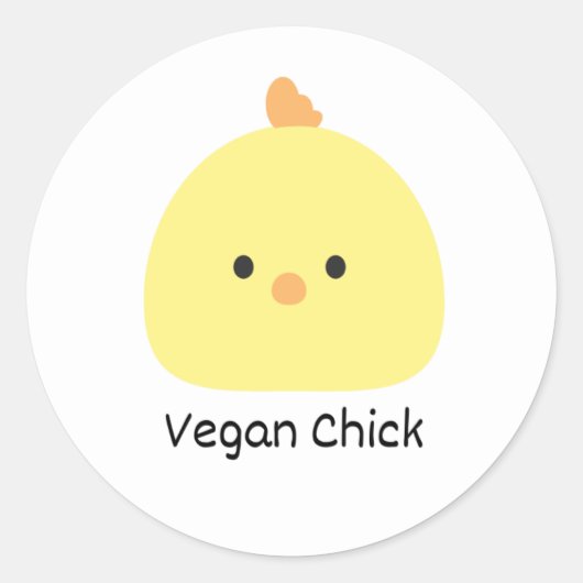 Sticker Rond Vegan Chick (Devant)