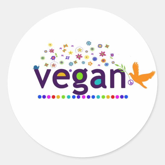 Sticker Rond Vegan coloré (Devant)