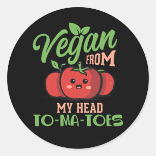 Sticker Rond Vegan De Ma Tête À MA-TOES - Vegan