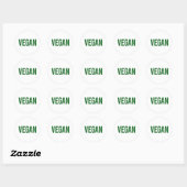 Sticker Rond Vegan - Droits des animaux (Feuille)