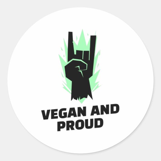 Sticker Rond Vegan Et Fier - Militants Végétaliens (Devant)
