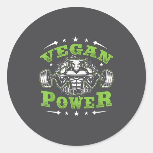 Sticker Rond Vegan Fitness Workout I'm Vegan Wer (Devant)