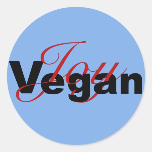 Sticker Rond Vegan Joy (version sombre) (Devant)