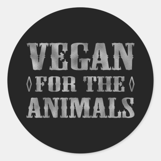 Sticker Rond Vegan Pour Les Animaux, (Devant)