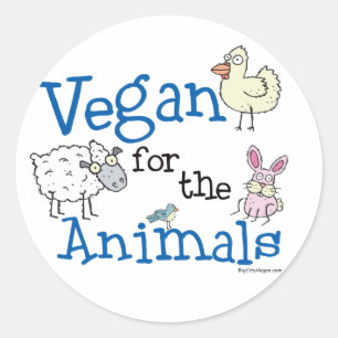 Sticker Rond Vegan pour les animaux