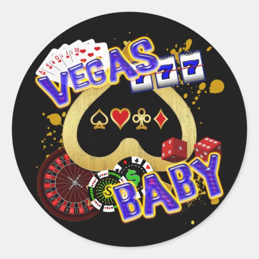 STICKER ROND VEGAS BABY (Devant)