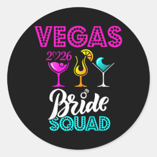 Sticker Rond Vegas Bride Squad 2026 Married in Vegas