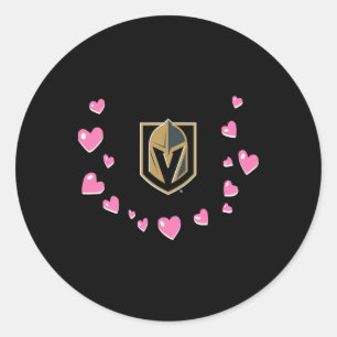 Sticker Rond Vegas Golden Knights Saint-Valentin Amour Officiel