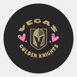 Sticker Rond Vegas Golden Knights Valentine Hearts officielleme