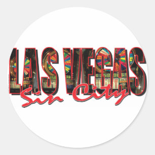 Sticker Rond VEGAS-WORD-and-Sin-City