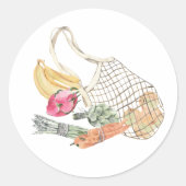 Sticker Rond Vegetables & French Market Bag (Devant)