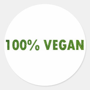 Sticker Rond Végétalien 100%