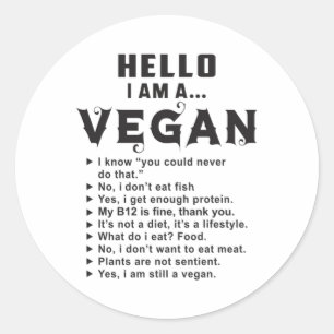 Sticker Rond Vegetarian Vegetarian Vegetables Véganisme Funny C