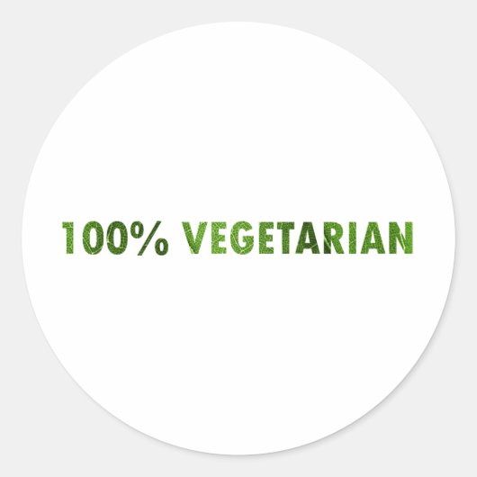 STICKER ROND VÉGÉTARIEN DE 100 POUR CENT (Devant)