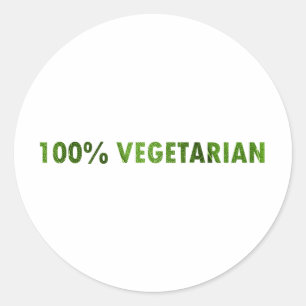 STICKER ROND VÉGÉTARIEN DE 100 POUR CENT