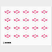 Sticker Rond Végétarien rose (Feuille)
