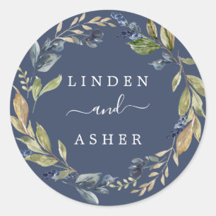 Sticker Rond Végétation d'automne   Phoques d'enveloppes Mariag