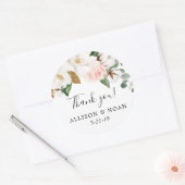 Sticker Rond Végétation de magnolia florale blanche favorable (Enveloppe)